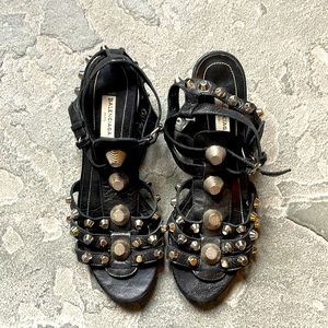 Balenciaga Leather Wedge Sandal